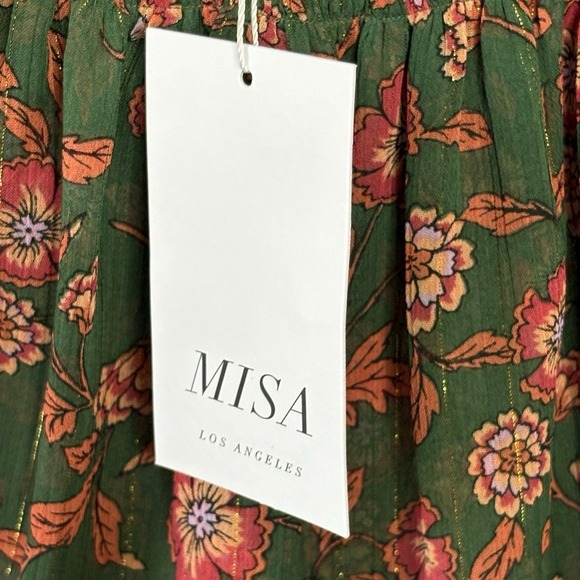 Misa Los Angeles Clio Evergreen Bloom Long Sleeve Blouse Womens Size XS - Picture 8 of 10
